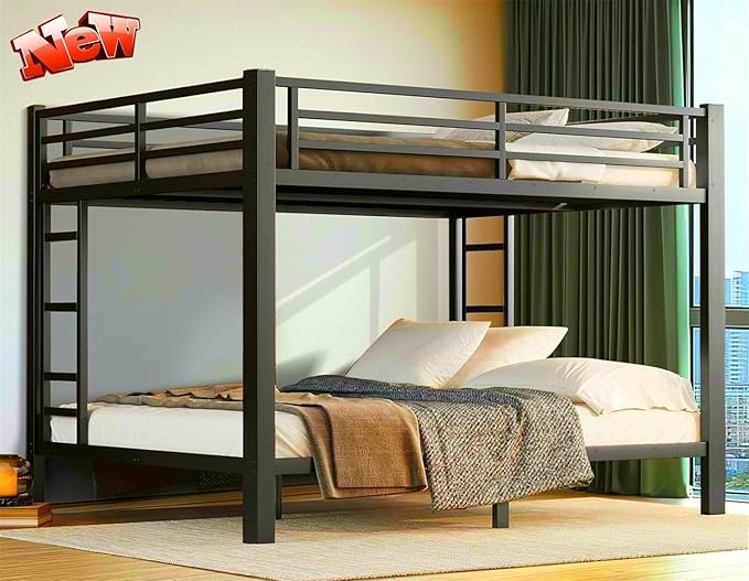 Upgraded & Stronger Heavy Duty Metal Queen Over Queen Bunk Bed by Unknown