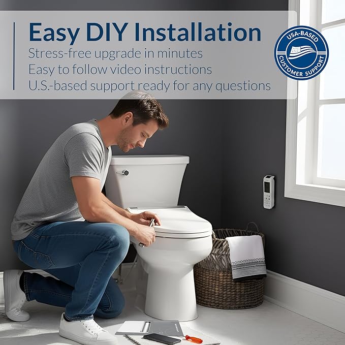 Bio Bidet DLS Premium Heated Bidet Seat, Warm Water & Air Dryer, Auto Open and - Image 6