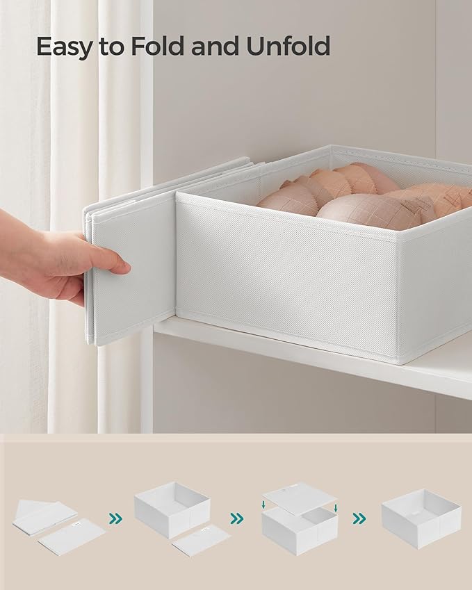 SONGMICS Drawer Organizers, Dresser Divider Organizers, Foldable Fabric Storage - Image 6