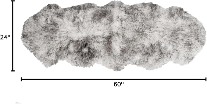 Premium Genuine Sheepskin Rug 2' x 6' Long Fur Soft & Natural Bedside Area Rug - Image 2