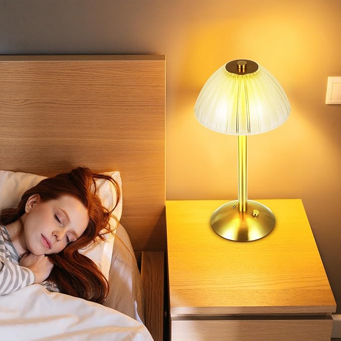 Liliful 1 Pcs Cordless Table Lamp Rechargeable Touch LED Small Gold Portable - Image 7