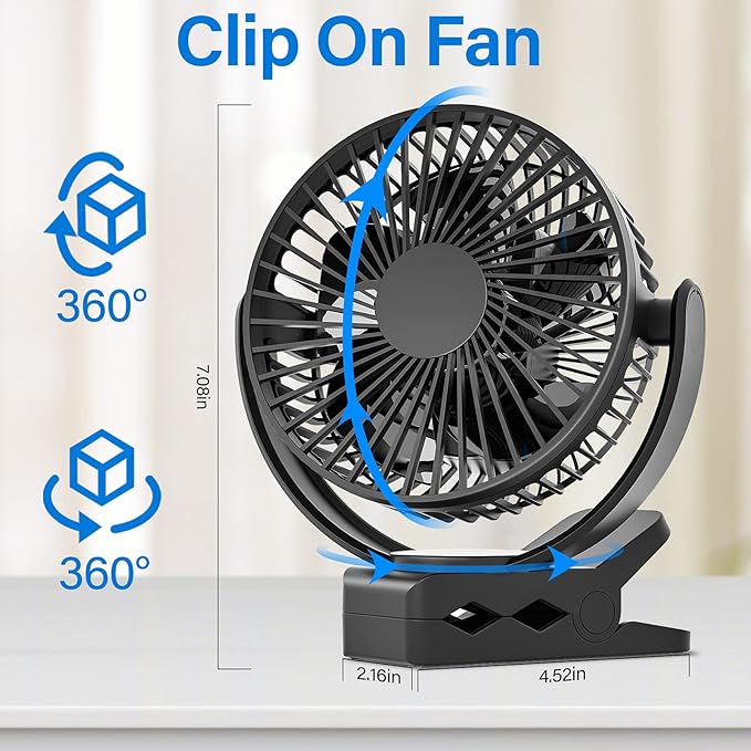 Svinkal Portable Magnetic USB Clip on Fan - Image 5