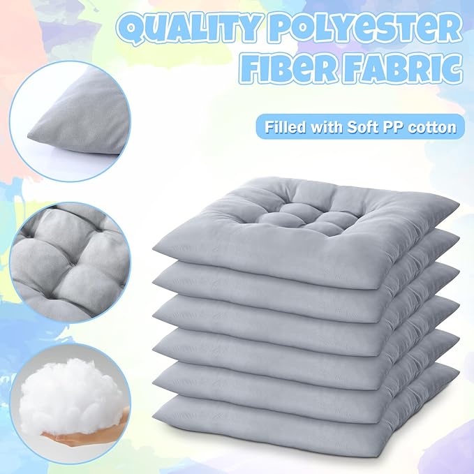 Geetery 12 Pcs Floor Pillows for Classroom Bulk Square Seating Cushions for - Image 3