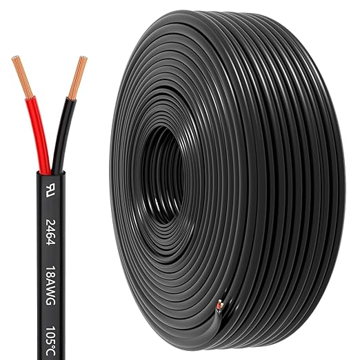 18 Gauge Wire 2 Conductor Electrical Wire, 18 AWG 0.82mm² Wire PVC Cord by HONENCN