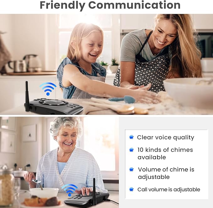 Hands-Free Intercoms Wireless for Home Business, Wuloo Upgrade Two Way Audio - Image 2