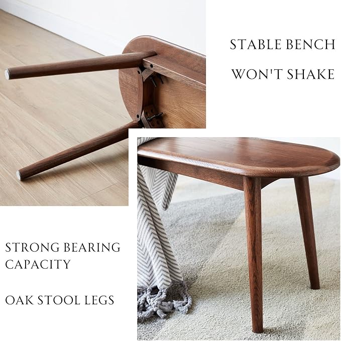 100% Solid Oak Dining Bench, Wood Bench - Image 5