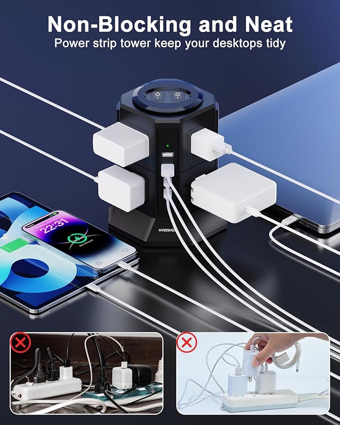 Surge Protector Power Strip Tower - Image 5