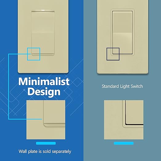 LIDER Minimalist Design Matte Finish Lighted 4-Way Decorator Light Switch - Image 5