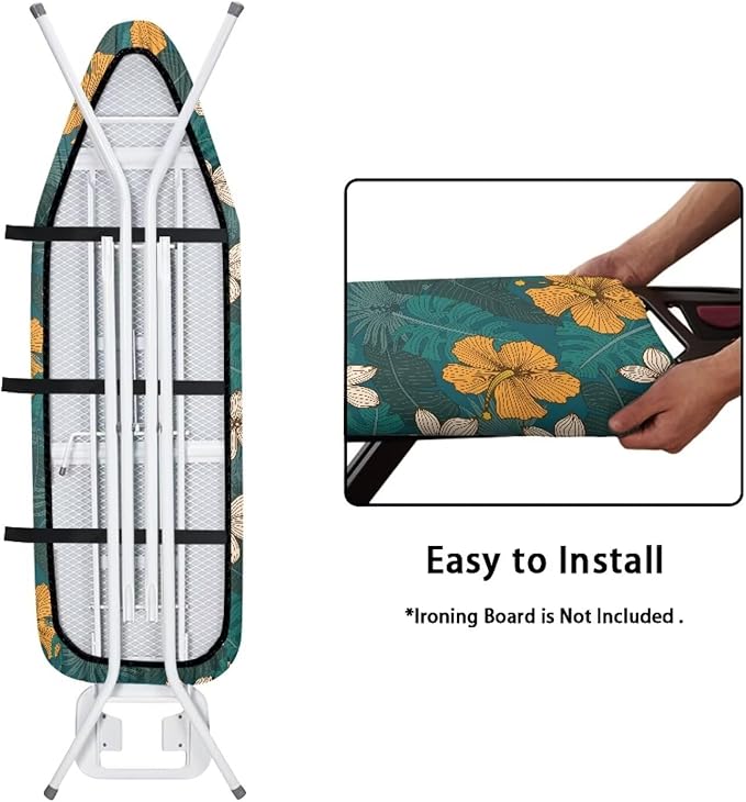 ZCFYGDX Hawaiian Flower Leaf Print Ironing Board Cover Extra Large, Elastic - Image 4