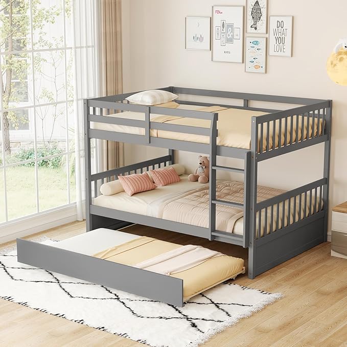 KOMFOTT Wood Full Over Full Bunk Bed by KOMFOTT