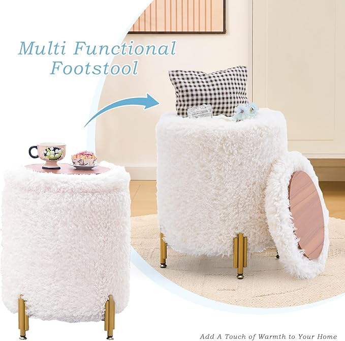 Mxfurhawa Round Ottoman Foot Stool - Image 6
