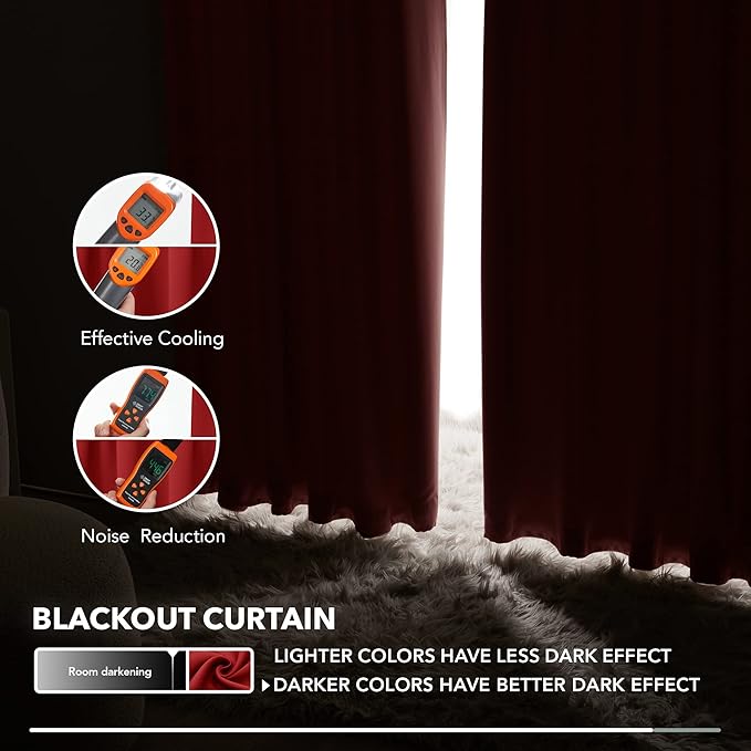 Deconovo Christmas Blackout Curtains, Thermal Insulated, W52 x L95 2 Panels - Image 5