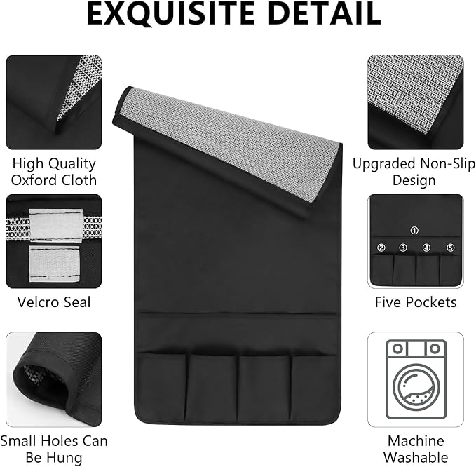 WETRBWEH Non-slip Couch Organizer Armchair Caddy, Oxford TV Remote Control - Image 5