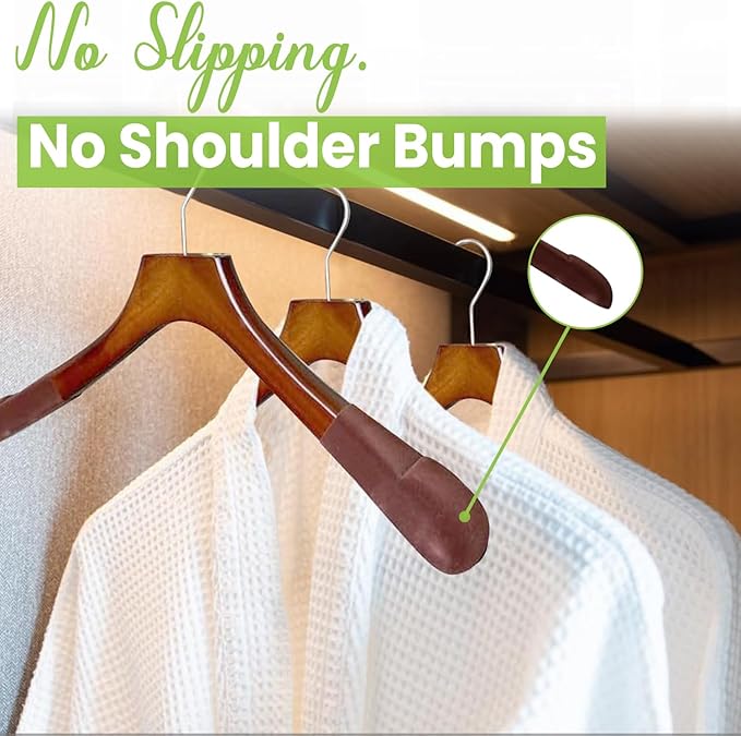 Premium Luxe Wooden Hangers for Women, Wide Shoulder Design for Dresses - Image 3