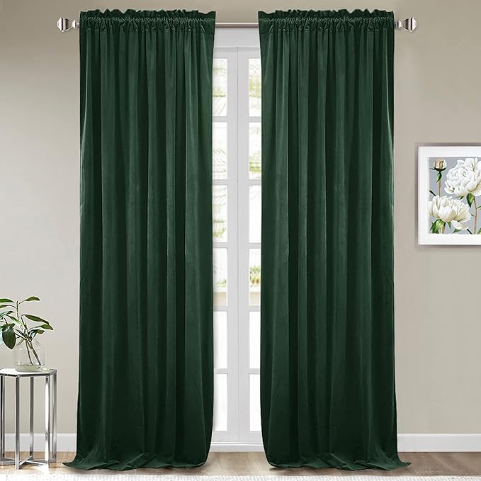StangH Dark Green Velvet Curtains by StangH