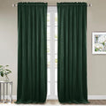 StangH Dark Green Velvet Curtains 102 inches Long 2 Panels, Thick Room by StangH