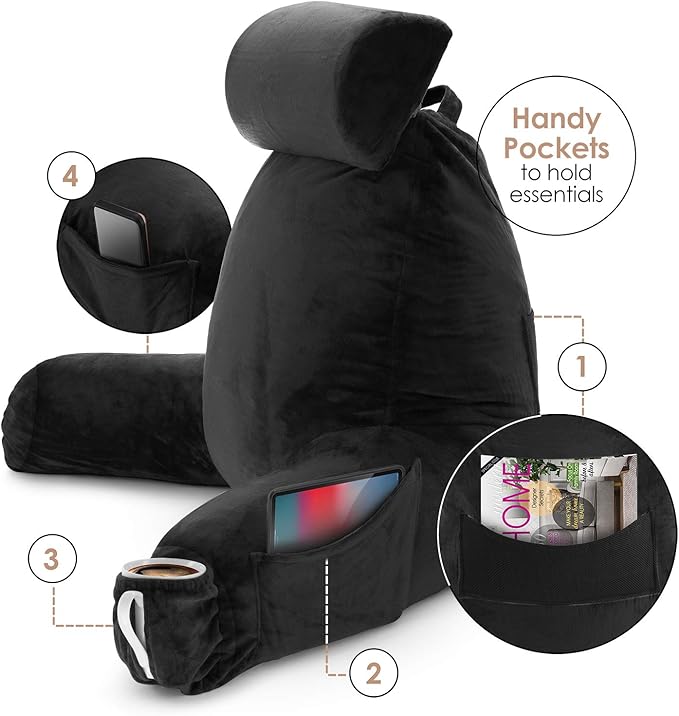 Nestl Reading Pillow with Shredded Memory Foam Includes 2 Neck and Lumber - Image 4