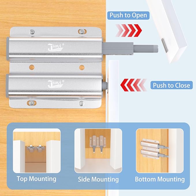 Jiayi Metal Cabinet Door Catches Heavy Duty 2 Pack Double Cabinet Push to Open - Image 2
