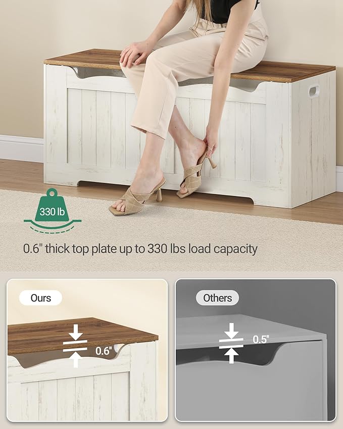 Hzuaneri 43.3" Storage Chest, Extra Large Storage Bench Trunk - Image 9