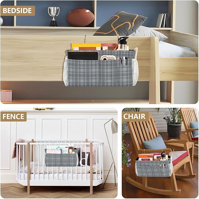 Bedside Caddy Hanging Bunk Bed Caddy Bed Organizer Hanging Pocket - Image 8
