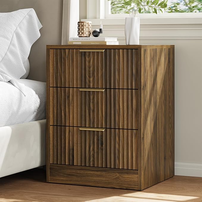 Walnut Dresser & Nightstand Set 3-Piece, 6 Drawer Dresser and Night Stand Set - Image 7