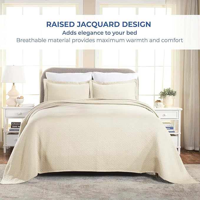 Superior 100% Cotton Basket Weave Bedspread - Image 8