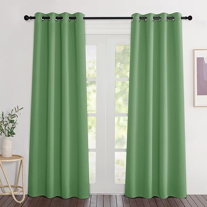 NICETOWN Forest Green Blackout Doorway Curtains 80 inches Long, Grommet Light by NICETOWN
