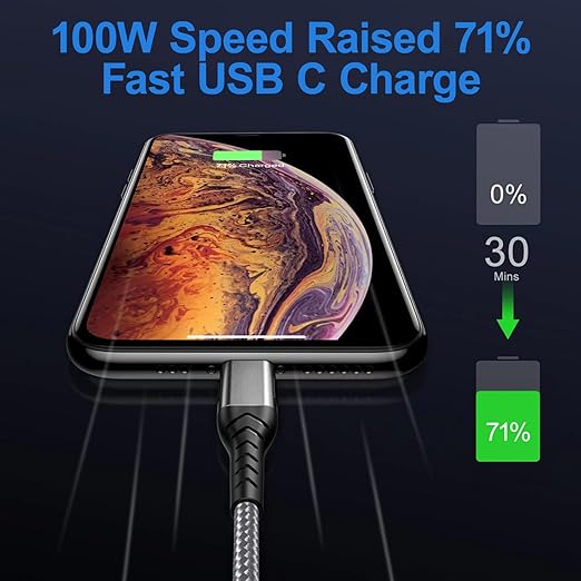 Durcord USB C to USB C Cable, Type C to Type C Charger Braided USB Cable - Image 3
