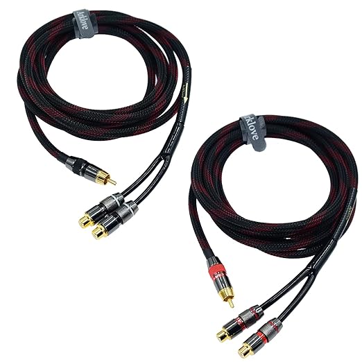 Arklove 7ft Shielded RCA Splitter Subwoofer Stereo Audio Video Cable 1 Male to by Arklove