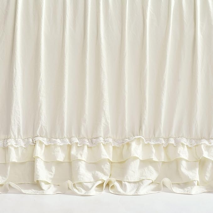 Lush Decor Ella Ruffle Lace Bedspread, 3 Piece Set, Neutral - Image 10