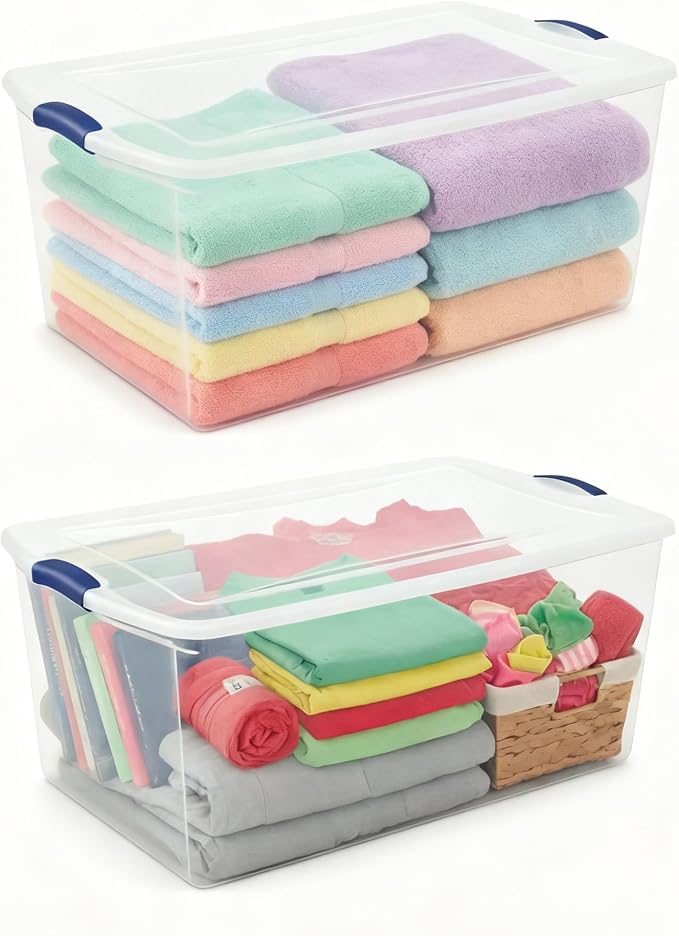 2-Pack 105 Quart Heavy Duty Plastic Storage Bins - Image 4