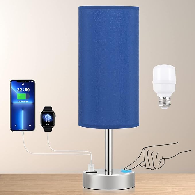Navy Blue Touch Lamp for Boys - Image 8