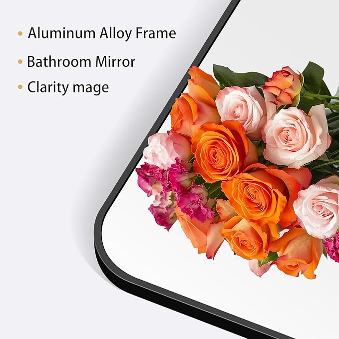 60" x 20"Bathroom Mirror, Matte Black Wall Mirror - Image 8