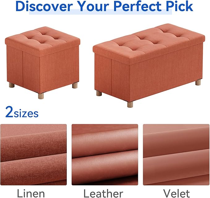 BRIAN & DANY 30 Inches Folding Storage Ottoman Bench, Ottoman - Image 7