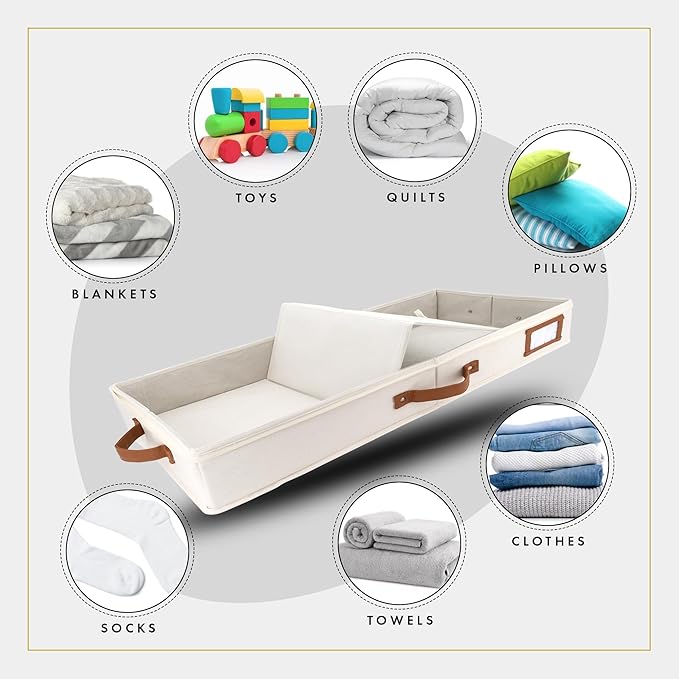 HOMELUX THEORY 2pc Low Profile Under Bed Storage Containers, Thin Under Couch - Image 6