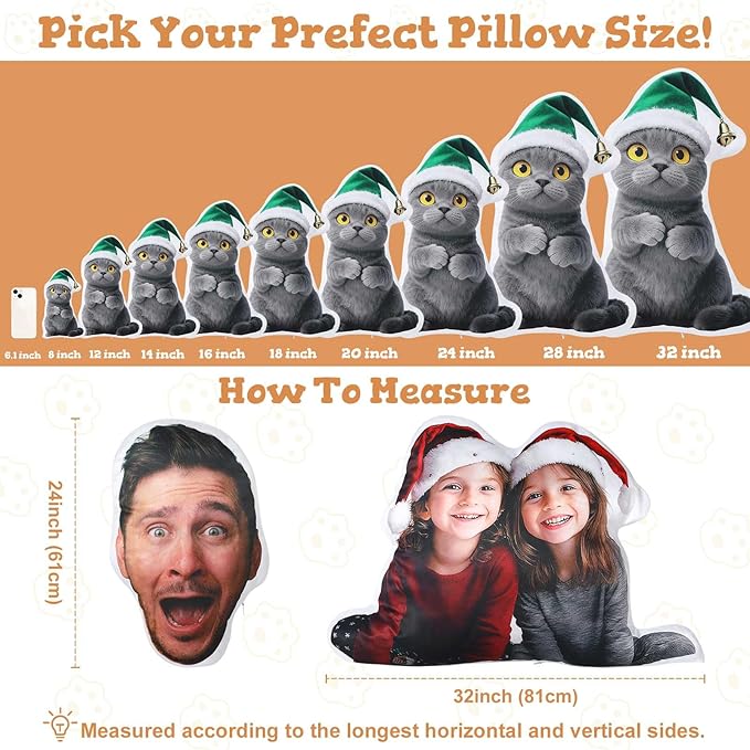 Custom4U Custom Face Pillow Personalized Dog Face Pillow Double Side Print Gifts - Image 5