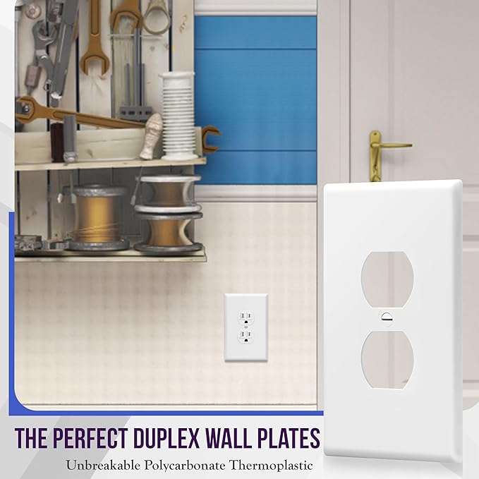 ENERLITES Jumbo Duplex Receptacle Outlet Wall Plate, Large Electrical Outlet - Image 3
