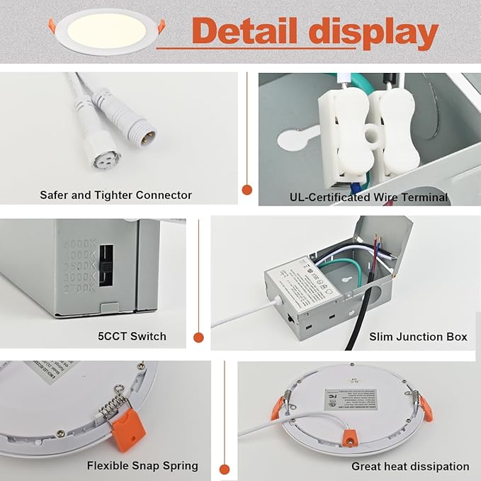 MKUJOO 96 Pack 6 Inch Ultra-Thin LED Recessed Ceiling Light - Image 6
