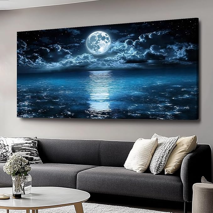 Huaaliunn Big Moon Canvas Wall Art by Unknown