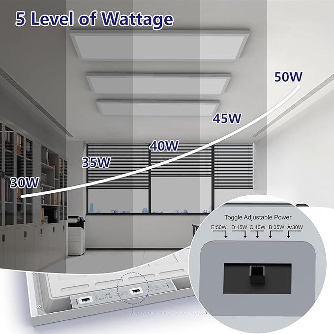 AIKVSXER 1x4 Led Flat Panel Light Surface Mount-6 Pack, 50W 5500Lm Dual - Image 3