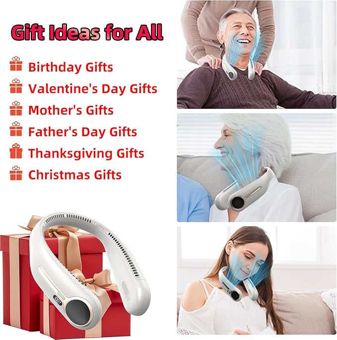 Kinhowly Portable Neck Fan, Hands Free Personal Wearable Bladeless Fan - Image 5