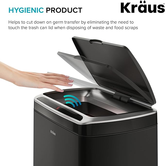 Kraus GarbagePro Rectangular 13 Gallon Hands-Free Motion Sensor Trash Can - Image 16