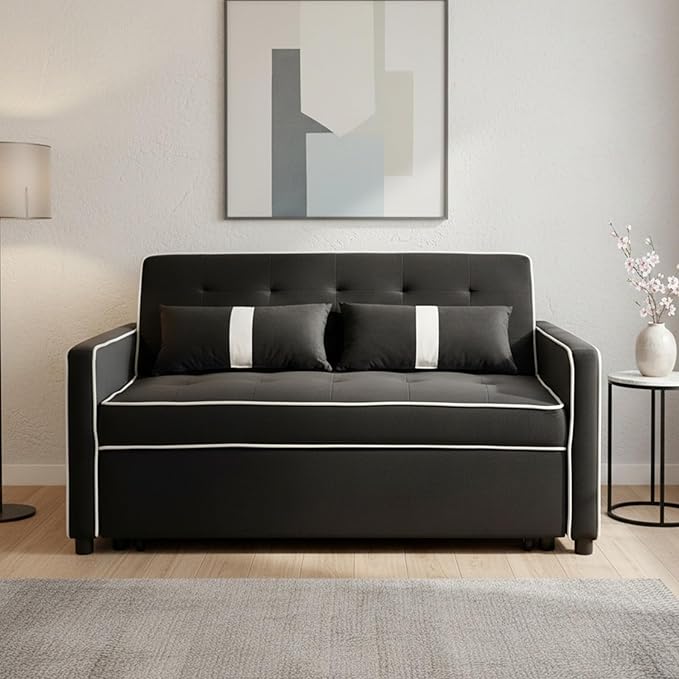Convertible Sofa Bed, 3-in-1 Loveseat Futon Sofa Bed - Image 2