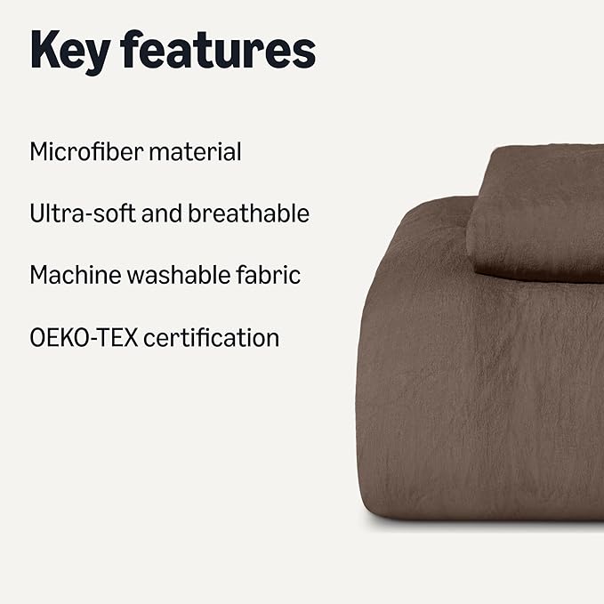Amazon Basics Brushed Microfiber Comforter Set, Extra Soft - Image 2