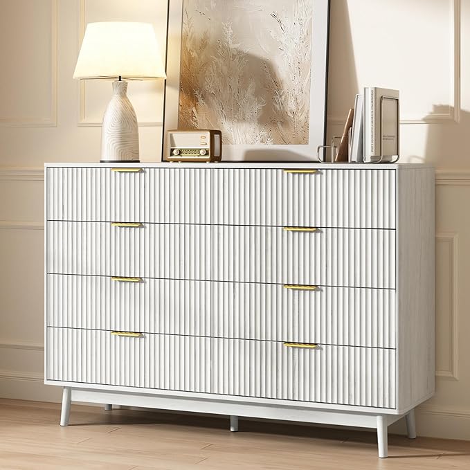 CARPETNAL Fluted 8 Drawer Dresser by CARPETNAL