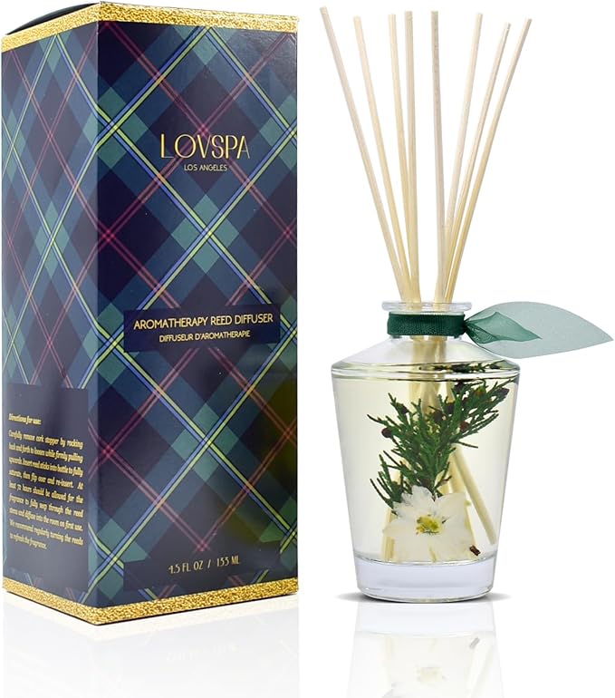 LOVSPA Reed Diffuser Set, Sparkling Balsam Scented Oil Diffuser by LOVSPA