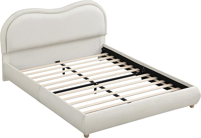 Queen Size Upholstered Platform Bed Frame, Modern Cloud Bedframe - Image 9
