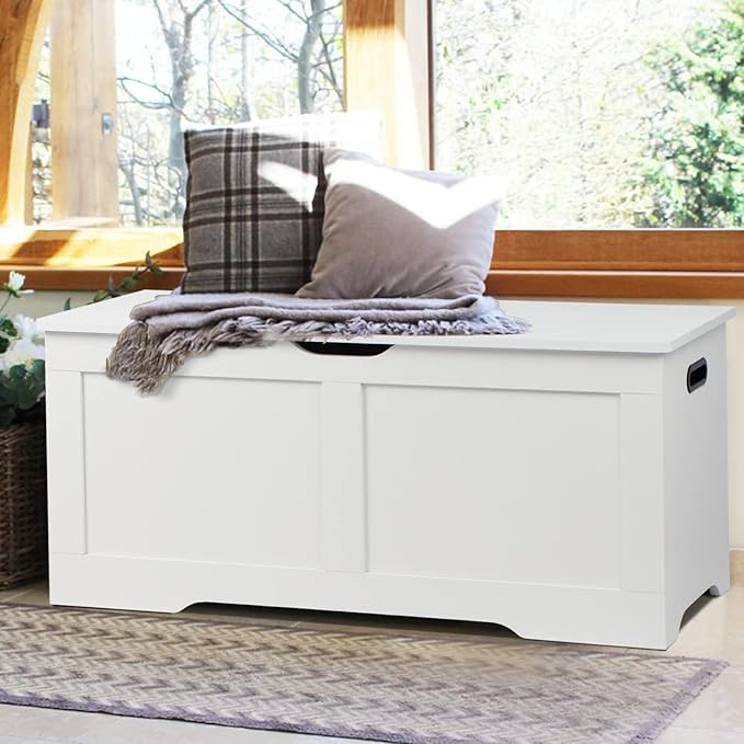 Timberer 39.4" Storage Chest, Wooden Storage Bench, Lift Top Toy Chest - Image 9
