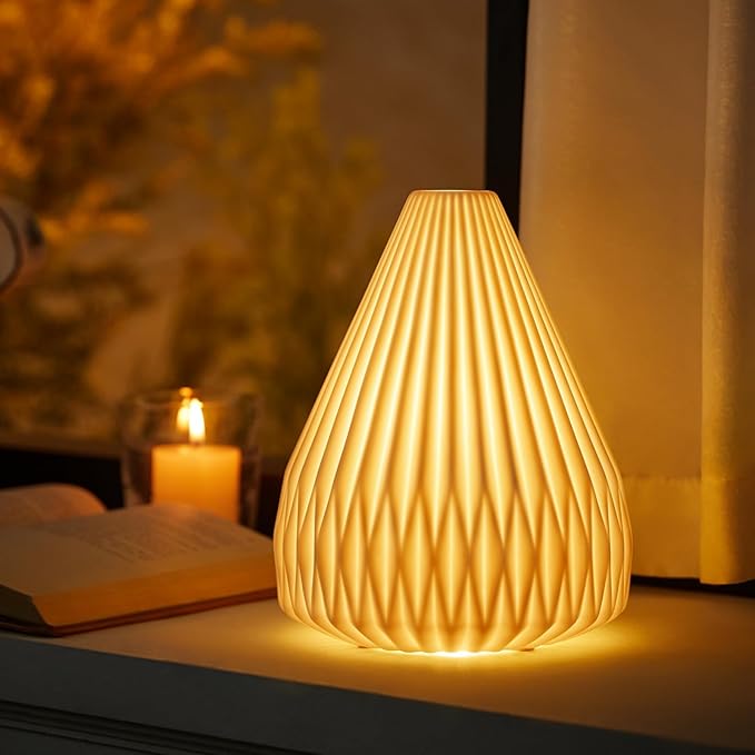 RONDURE 9.1" Modern Ceramic Table Lamp, Fully Dimmable Modern Bedside Lamps - Image 2