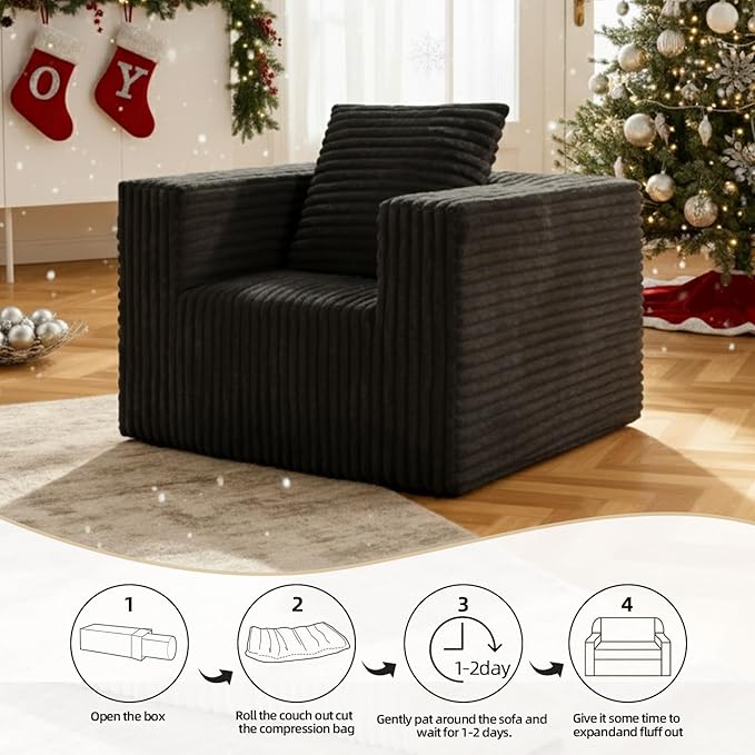 Single Cloud Sofa, Giant Bean Bag Chair - Image 10